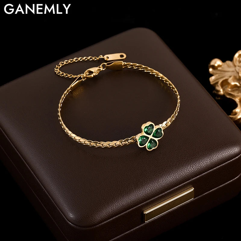 Emerald Clover Bracelet