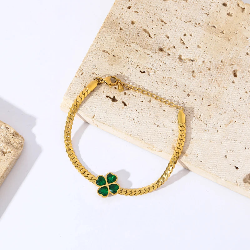 Emerald Clover Bracelet