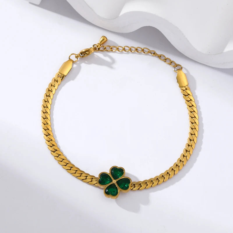Emerald Clover Bracelet