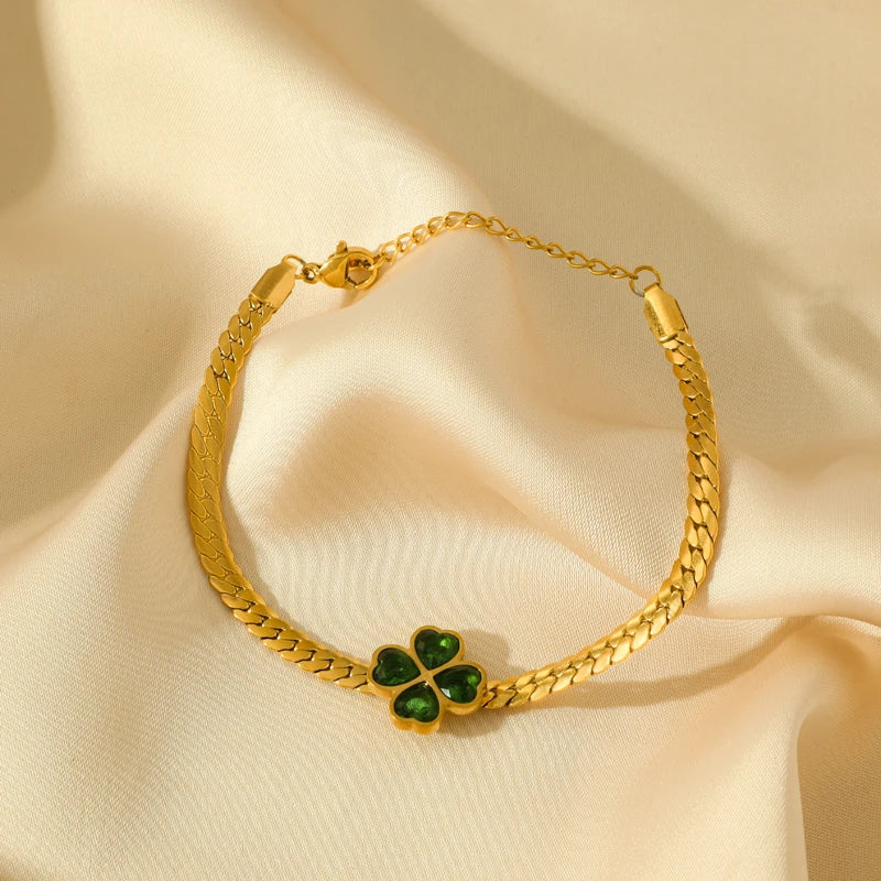 Emerald Clover Bracelet