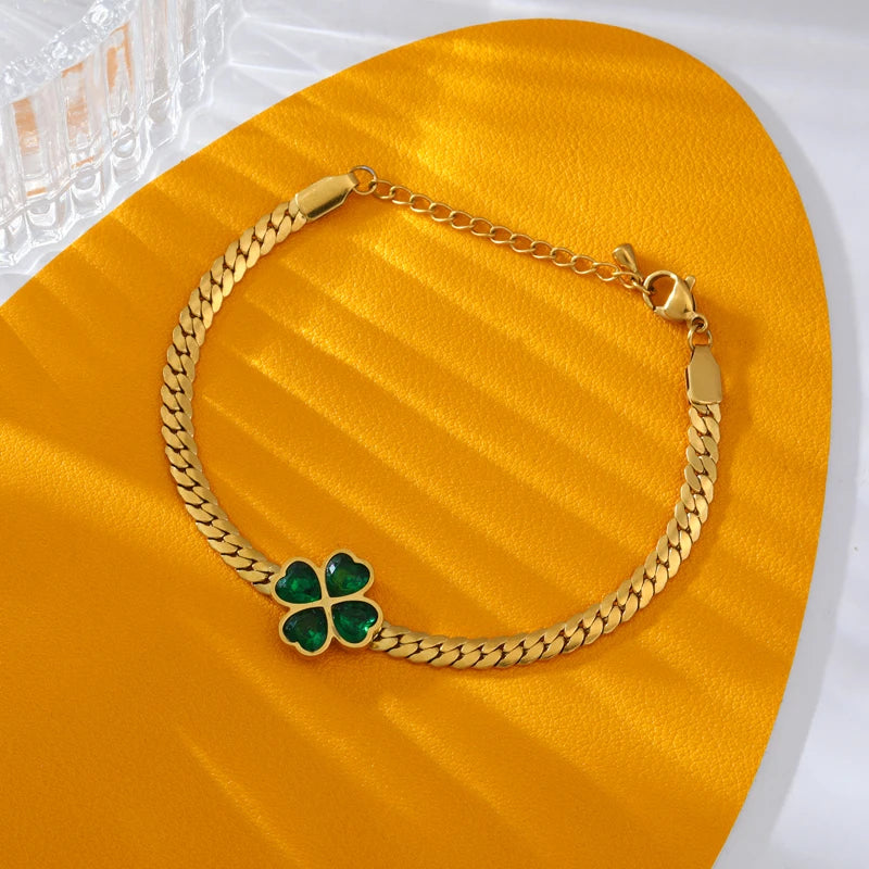 Emerald Clover Bracelet