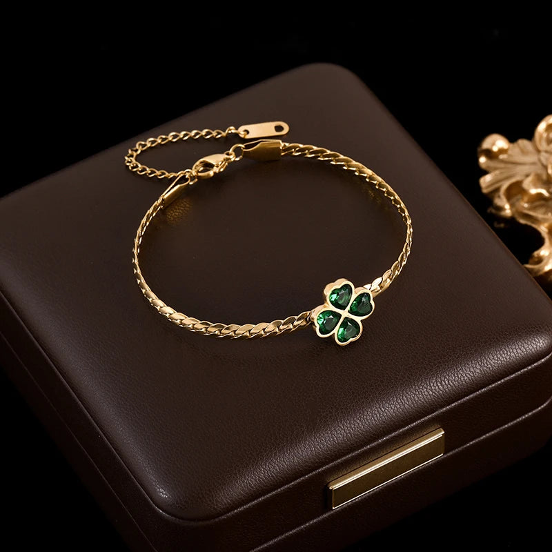 Emerald Clover Bracelet